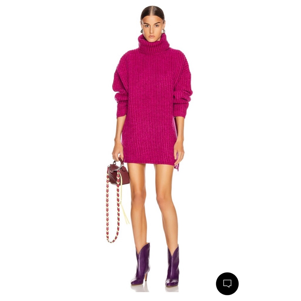 NWOT Acne Studios Pink Oversized Chunky Wool Turtleneck, XS